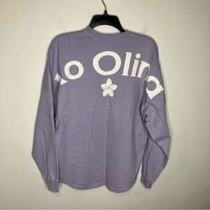 Spirit‎ Jersey Ko Olina Hawaiian long sleeve tee lavender & white size small